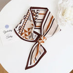 CrossKulture - GraphicalPrism Satin Neck Scarf Brown knot style view