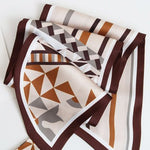 CrossKulture - GraphicalPrism Satin Neck Scarf Brown fabric view