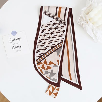 CrossKulture - GraphicalPrism Satin Neck Scarf Brown full view