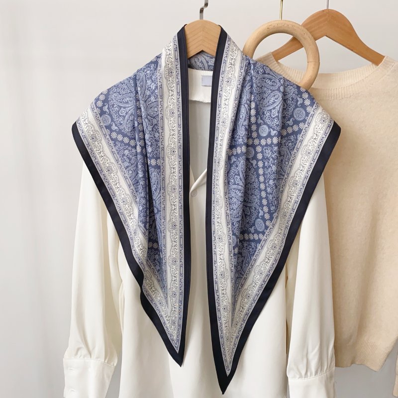 CrossKulture - TriangleMosaic satin scarf styled on hanger