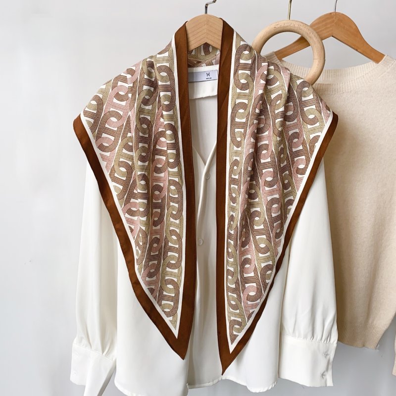 CrossKulture - TriangleGraphic satin scarf styled on hanger