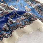 PrintedRhythm Square Viscose Cotton Scarf Blue