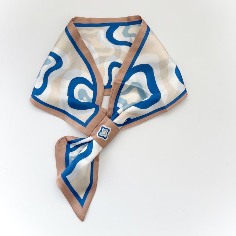 InkFlow Satin Neck Scarf Blue