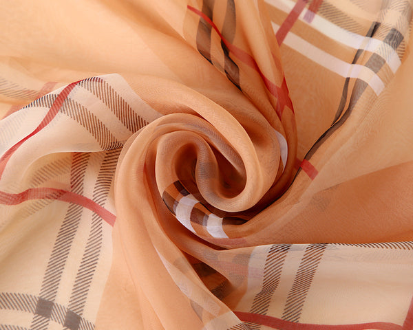 CrossKulture - WhisperFlow Long Chiffon Scarf Brown fabric view