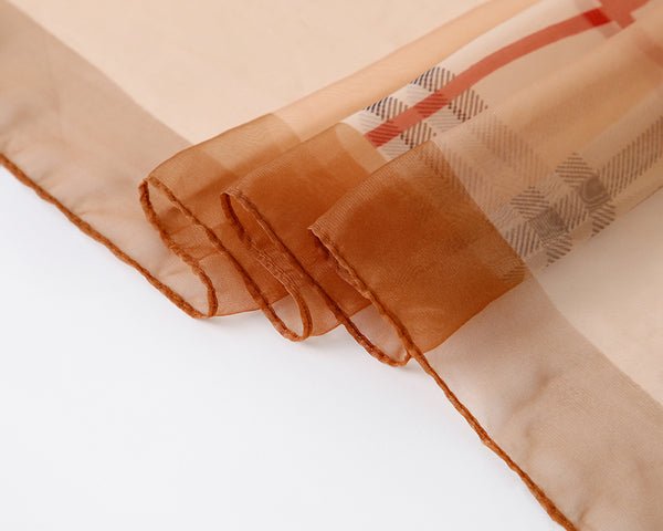 CrossKulture - WhisperFlow Long Chiffon Scarf Brown fabric view