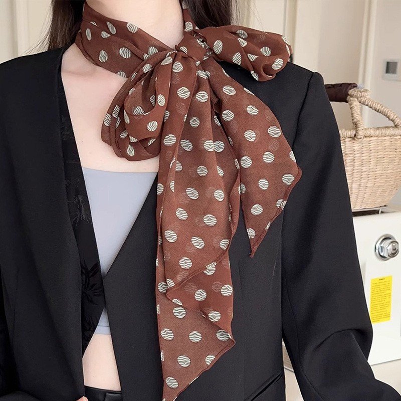 BrownFlutter Chiffon Ribbon Scarf