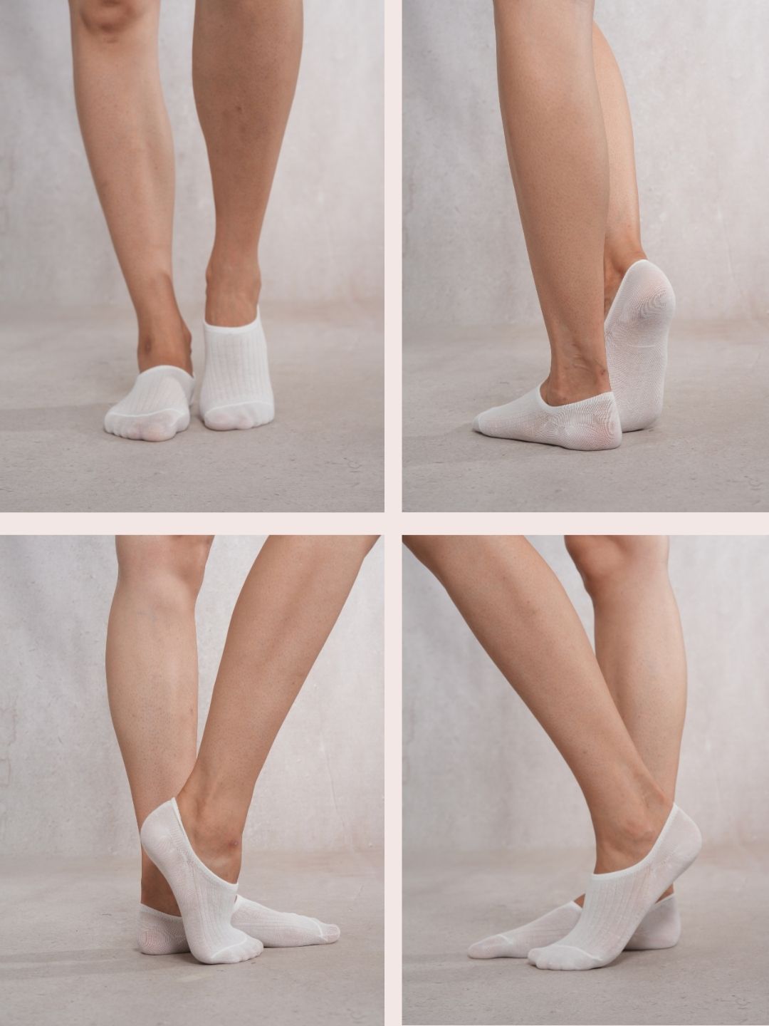 SoleDance White No show Socks combo pair of 4