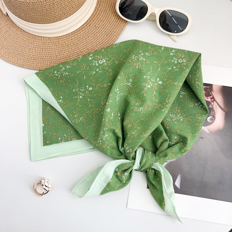 CottonCanvas Cotton Green Square Scarf