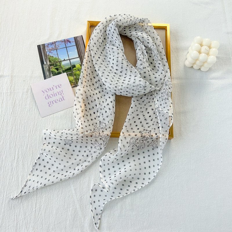 WhiteDrift Chiffon Ribbon Scarf