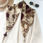 FlowerWhisper Maillard Tassel Square Scarf