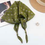 DiamondAura Green Cotton Diamond Scarf