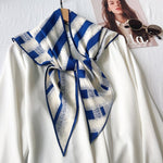 TriangleStripesTriangle Satin Scarf Blue