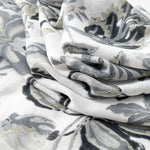 CrossKulture - GreyVines Viscose Cotton Scarf Grey fabric view