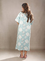 Crosskulture - LilyLullaby Floral Printed Night Gown Teal back view