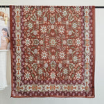 FloraGlow Long Viscose Cotton Scarf Rust