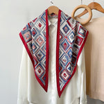 CrossKulture - TriangleTiles satin scarf styled on hanger