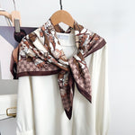 CrossKulture - WineBlossom satin scarf knot style hanging on hanger