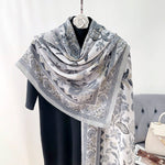 CrossKulture - GreyVines Viscose Cotton Scarf Grey hanger view
