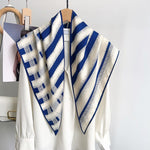 TriangleStripesTriangle Satin Scarf Blue