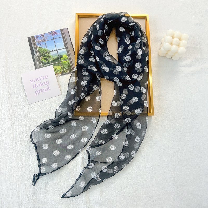 BlackCloud Chiffon Ribbon Scarf