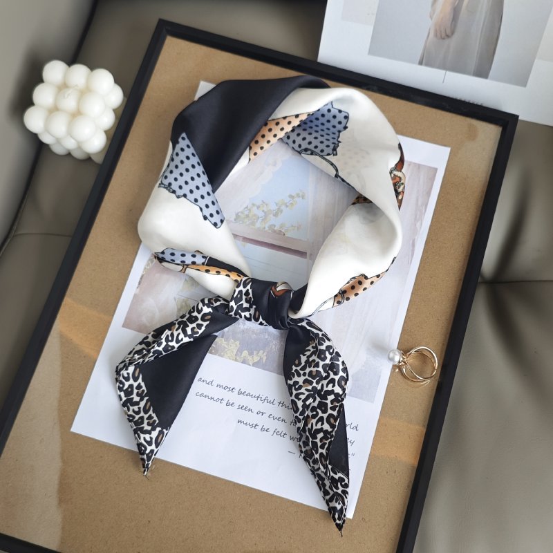 CrossKulture - DarkPallete short satin scarf knot style view