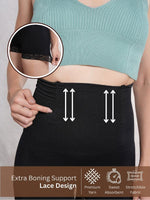 CrossKulture - LaceContour High Waist Tummy Control ShapeToner Shorts front view