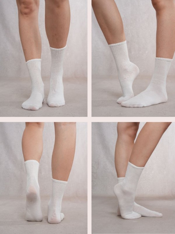 SoleEdit White Crew Socks Combo Pair of 4