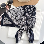 BrocadeReverie Black Jacquard Square Scarf