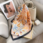 BlossomVine Small Square Satin Scarf Peach