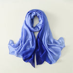CrossKulture - ShadedAqua satin long scarf with folded style view