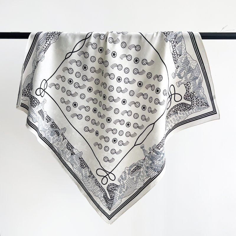 BrocadeCanvas White Jacquard Square Scarf