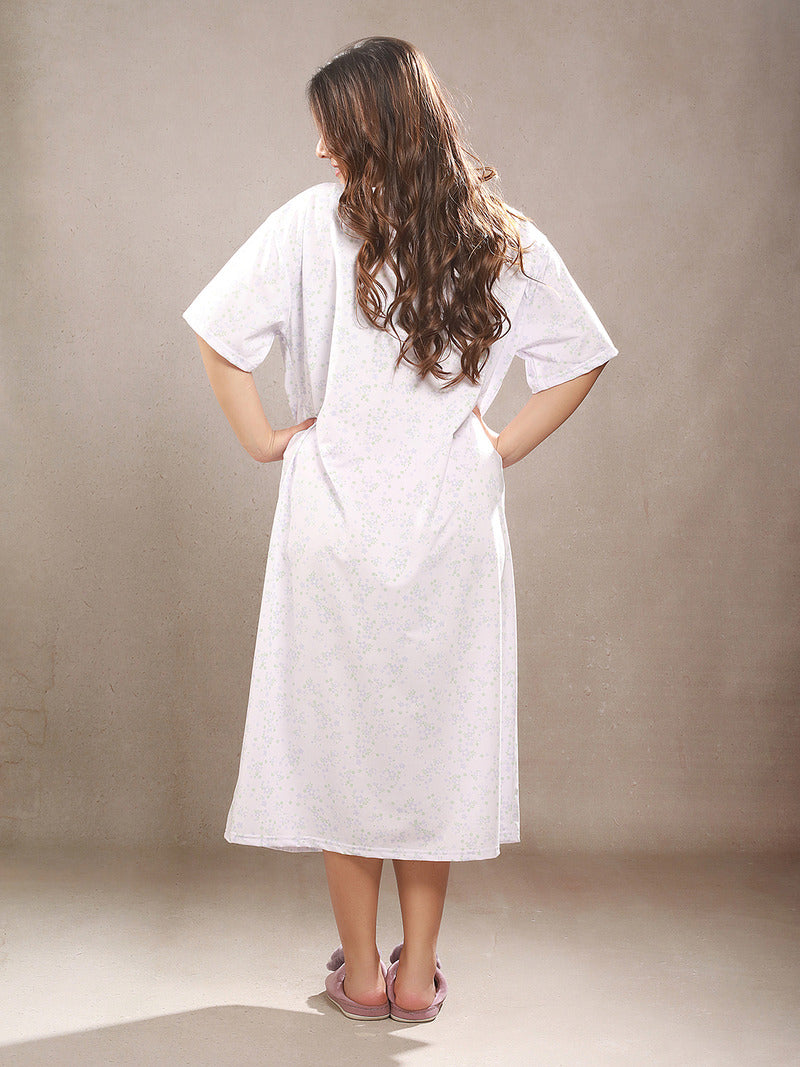 CamelliaCalm Floral Printed Night Gown