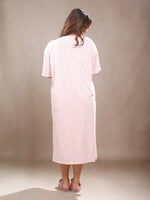 Crosskulture - TulipTranquil Floral Printed Night Gown Pink back view