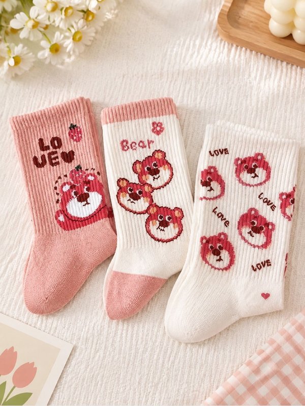 SoleDream Pink Crew Socks Combo Pack of 3