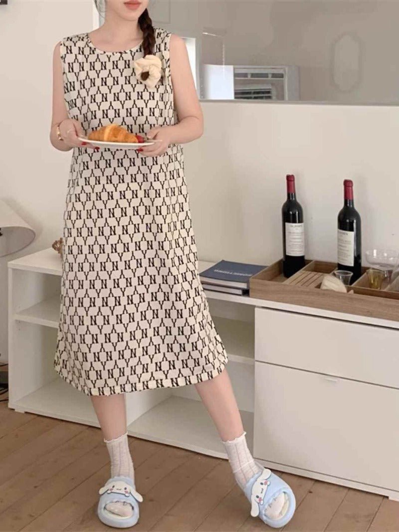 CrossKulture - CozyChic Sleeveless Lounge Dress front model view