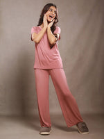CrossKulture - LoungeLove Loungewear Set Pink front model view