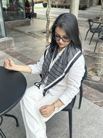 TriangleCrossing Triangle Satin Scarf Black