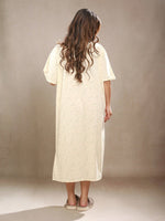 Crosskulture - PetalPause Floral Printed Night Gown Yellow back view