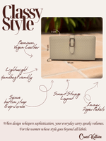 CrossKulture - ClassyCarry lightweight long wallet infographic image showing features