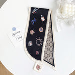 ModerIcon Satin Neck Scarf Navy