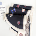 ModerIcon Satin Neck Scarf Navy