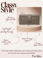 CrossKulture - SleekCarry lightweight long wallet infographic image showing features