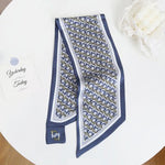 CrossKulture - AquaticScript Satin Neck Scarf Blue full view