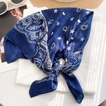 BrocadeEdit Blue Jacquard Square Scarf