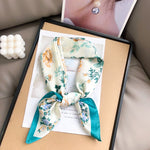 OceanicBloom Small Square Satin Scarf Teal