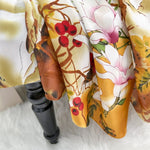 CrossKulture - SunnyParadise satin long scarf with fabric detail view