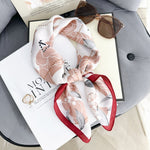 CrossKulture - PeachyHue short satin scarf knot style view