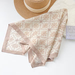 CottonBreeze Cotton Beige Square Scarf