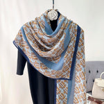 CrossKulture - BlueMood Viscose Cotton Scarf Blue hanger view