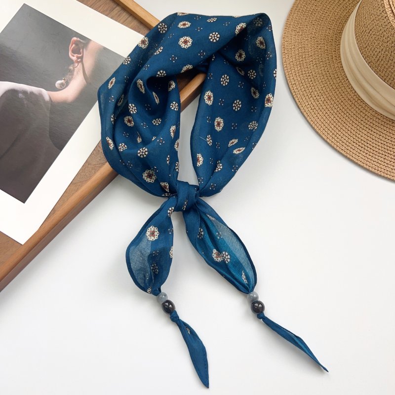 DiamondGrace Blue Cotton Diamond Scarf
